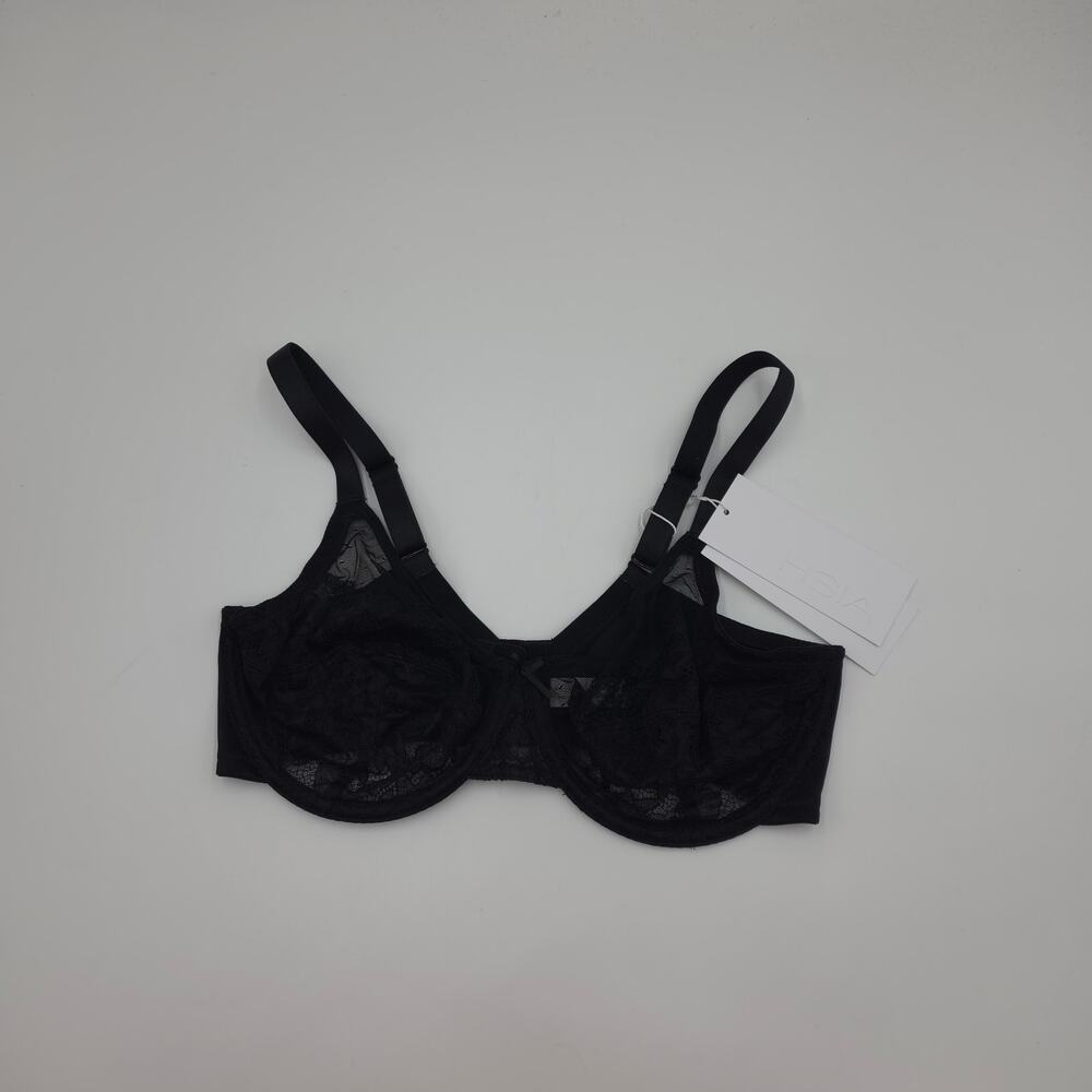 HSIA Enchante Unlined Non-Padded Lace Underwire Bra in Black Size 34D